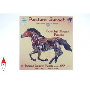 SUNSOUT, , , PUZZLE SAGOMATO SUNSOUT CAVALLI PASTURE SUNSET 800 PZ