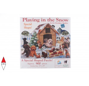 SUNSOUT, , , PUZZLE SAGOMATO SUNSOUT CANI GIORDANO STUDIOS - PLAYING IN THE SNOW 900 PZ