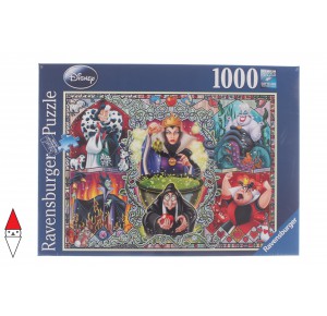 RAVENSBURGER, , , PUZZLE DISNEY RAVENSBURGER LE CATTIVE 1000 PZ