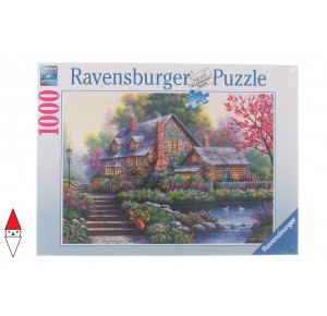 RAVENSBURGER, , , PUZZLE EDIFICI RAVENSBURGER COTTAGES E CHALETS ROMANTICA CASA DI CAMPO 1000 PZ