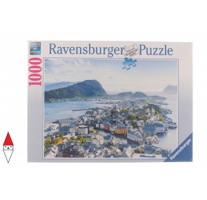 RAVENSBURGER, , , PUZZLE PAESAGGI RAVENSBURGER CITTA VISTA SU ALESUND 1000 PZ