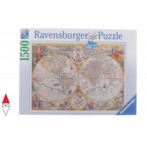 RAVENSBURGER, , , PUZZLE OGGETTI RAVENSBURGER CARTE GEOGRAFICHE MAPPAMONDO STORICO 1500 PZ