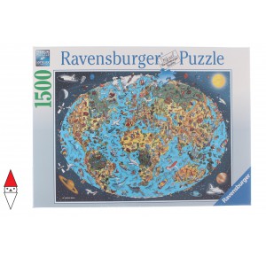 RAVENSBURGER, , , PUZZLE OGGETTI RAVENSBURGER CARTE GEOGRAFICHE TERRA COLORATA 1500 PZ
