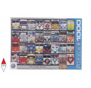 EUROGRAPHICS, , , PUZZLE MEZZI DI TRASPORTO EUROGRAPHICS AUTOMEZZI VW BUS - COOL FACES 1000 PZ