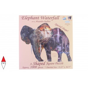 SUNSOUT, , , PUZZLE SAGOMATO SUNSOUT ELEFANTI ALIXANDRA MULLINS - ELEPHANT WATERFALL 1000 PZ