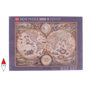HEYE, , , PUZZLE OGGETTI HEYE CARTE GEOGRAFICHE MAP ART VINTAGE WORLD 2000 PZ
