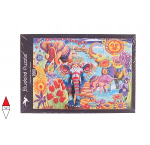 BLUEBIRD, , , PUZZLE GRAFICA BLUEBIRD ELEFANTI ELEPHANTS IN THE GARDEN 2000 PZ