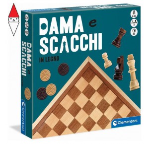 CLEMENTONI, , , GIOCO DA TAVOLO CLEMENTONI DAMA E SCACCHI IN LEGNO