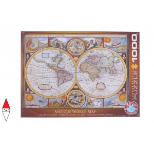 EUROGRAPHICS, , , PUZZLE OGGETTI EUROGRAPHICS CARTE GEOGRAFICHE ANTIQUE WORLD MAP 1000 PZ