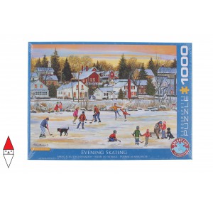 EUROGRAPHICS, , , PUZZLE PAESAGGI EUROGRAPHICS INVERNO EVENING SKATING BY BOURQUE 1000 PZ