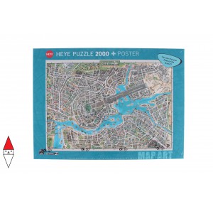 HEYE, , , PUZZLE OGGETTI HEYE CARTE GEOGRAFICHE CITY OF POP MAP ART 2000 PZ 29844