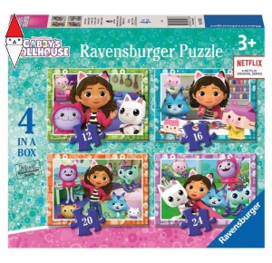 RAVENSBURGER, , , PUZZLE RAVENSBURGER PUZZLE 4 IN A BOX GABBY S DOLLHOUSE