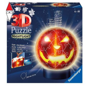 RAVENSBURGER, , , PUZZLE RAVENSBURGER PUZZLE 3D ZUCCA DI HALLOWEEN