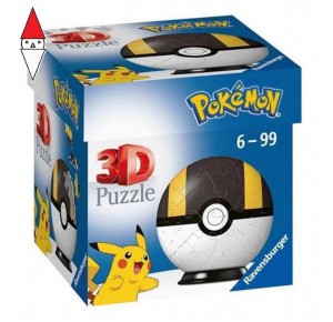 RAVENSBURGER, , , PUZZLE 3D RAVENSBURGER PUZZLEBALL 54 PZ POKEBALL NERA (ULTRABALL)