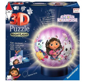 RAVENSBURGER, , , PUZZLE 3D RAVENSBURGER NIGHTLAMP GABBY S DOLLHOUSE