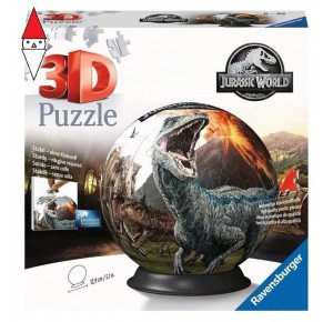 RAVENSBURGER, , , PUZZLE 3D RAVENSBURGER PUZZLEBALL 72 PZ PUZZLE BALL JURASSIC WORLD
