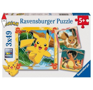 RAVENSBURGER, , , PUZZLE RAVENSBURGER PUZZLE 3X49 PZ POKE  MON