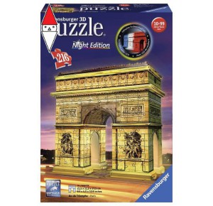 RAVENSBURGER, , , PUZZLE RAVENSBURGER PUZZLE 3D ARCO DI TRIONFO NIGHT EDITION