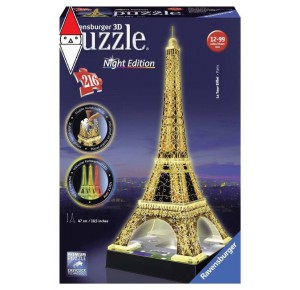 RAVENSBURGER, , , PUZZLE RAVENSBURGER PUZZLE 3D TOUR EIFFEL NIGHT EDITION