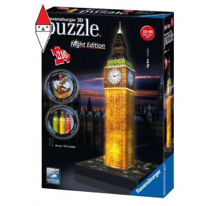 RAVENSBURGER, , , PUZZLE RAVENSBURGER PUZZLE 3D BIG BEN NIGHT EDITION