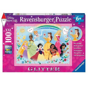 RAVENSBURGER, , , PUZZLE RAVENSBURGER PUZZLE 100 PZ DISNEY PRINCESS - GLITTER