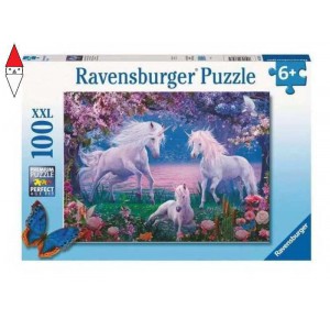 RAVENSBURGER, , , PUZZLE RAVENSBURGER PUZZLE 100 PZ. XXL UNICORNI INCANTATI