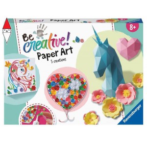 RAVENSBURGER, , , GIOCO EDUCATIVO RAVENSBURGER BE CREATIVE MAXI: PAPER ART UNICORN