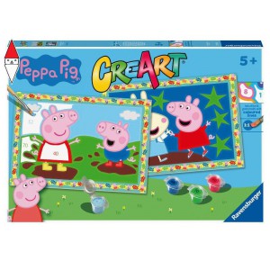 RAVENSBURGER, , , GIOCO EDUCATIVO RAVENSBURGER CREART SERIE JUNIOR 2 X PEPPA PIG