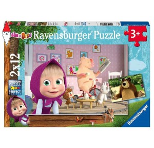RAVENSBURGER, , , PUZZLE RAVENSBURGER PUZZLE 2X12 PZ MASHA E ORSO
