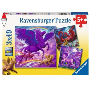 RAVENSBURGER, , , PUZZLE RAVENSBURGER PUZZLE 3X49 PZ CREATURE MITOLOGICHE