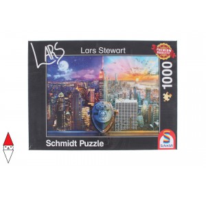 SCHMIDT, , , PUZZLE PAESAGGI SCHMIDT CITTA STEWART NEW YORK NIGHT AND DAY 1000 PZ