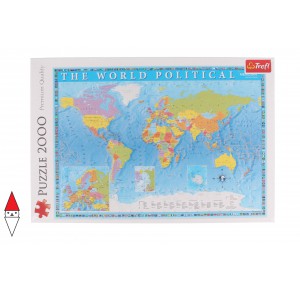 TREFL, , , PUZZLE OGGETTI TREFL CARTE GEOGRAFICHE POLITICAL MAP OF THE WORLD 2000 PZ
