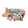 SUNSOUT, Sunsout-97077, 796780970779, PUZZLE SAGOMATO SUNSOUT MAIALI PIG FARM 800 PZ