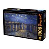 DTOYS, Dtoys-66916-VG11-(74928), 5947502874928, PUZZLE ARTE DTOYS VAN GOGHT NOTTE DI STELLE SUL RODANO IMPRESSIONISMO 1000 PZ