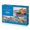 GIBSONS, G5052, 5012269050523, PUZZLE PAESAGGI GIBSONS PORTI HARBOUR HOLIDAYS 4X500 PZ