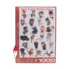 EUROGRAPHICS, 6000-1511, 628136615112, PUZZLE ANIMALI EUROGRAPHICS GATTI RAZZE DI GATTI CLASSICHE 1000 PZ