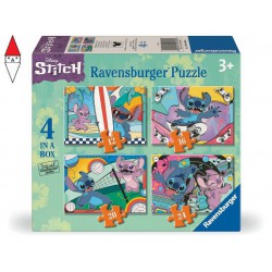 , , , PUZZLE RAVENSBURGER PUZZLE 4IN1 DISNEY STITCH