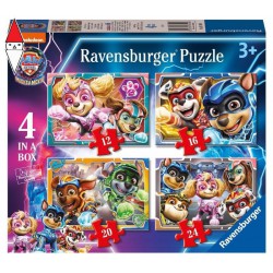 , , , PUZZLE RAVENSBURGER PUZZLE 4IN1 PAW PATROL THE MIGHTY MOVIE