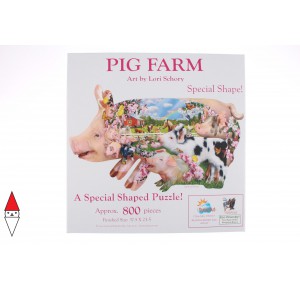 SUNSOUT, , , PUZZLE SAGOMATO SUNSOUT MAIALI PIG FARM 800 PZ