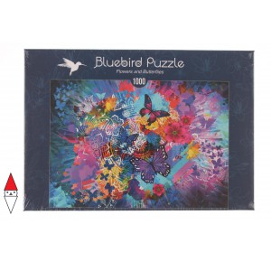 BLUEBIRD, , , PUZZLE ANIMALI BLUEBIRD FARFALLE FLOWERS AND BUTTERFLIES 1000 PZ