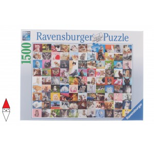 , , , PUZZLE ANIMALI RAVENSBURGER GATTI 99 GATTI 1500 PZ