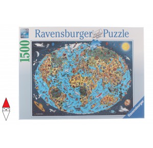 , , , PUZZLE OGGETTI RAVENSBURGER CARTE GEOGRAFICHE TERRA COLORATA 1500 PZ