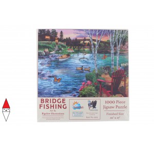 , , , PUZZLE PAESAGGI SUNSOUT FIUMI E CASCATE BRIDGE FISHING 1000 PZ