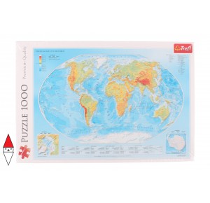 , , , PUZZLE OGGETTI TREFL CARTE GEOGRAFICHE MAPPAMONDO FISICO 1000 PZ