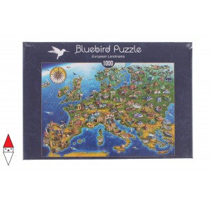 , , , PUZZLE OGGETTI BLUEBIRD CARTE GEOGRAFICHE EUROPEAN LANDMARKS 1000 PZ