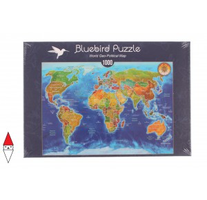 BLUEBIRD, , , PUZZLE OGGETTI BLUEBIRD CARTE GEOGRAFICHE WORLD GEO-POLITICAL MAP 1000 PZ