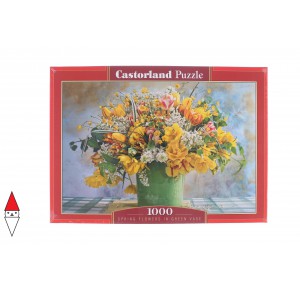 , , , PUZZLE TEMATICO CASTORLAND NATURA MORTA SPRING FLOWERS IN GREEN VASE 1000 PZ