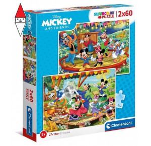 , , , PUZZLE CLEMENTONI PUZZLE 2X60 MICKEY MOUSE