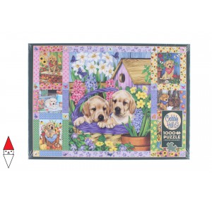 , , , PUZZLE ANIMALI COBBLE HILL CANI PUPPIES AND POSIES QUILT 1000 PZ