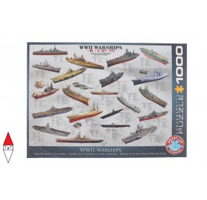 , , , PUZZLE MEZZI DI TRASPORTO EUROGRAPHICS NAVI WW II WARSHIPS 1000 PZ